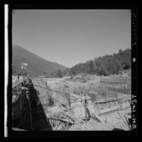 [Río Polcura; vista de las obras de construcción de la bocatoma Polcura]