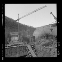 [Río Polcura; vista de las obras de construcción de la bocatoma Polcura]