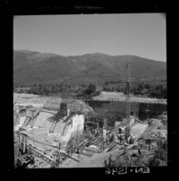 [Río Polcura; vista de las obras de construcción de la bocatoma Polcura]
