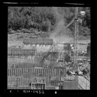 [Río Polcura; vista de las obras de construcción de la bocatoma Polcura]