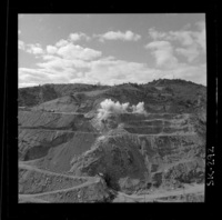 [Panorámica de las obras de construcción de la Central Hidroeléctrica Rapel]