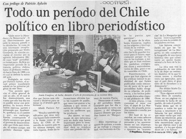 Todo un período del Chile político en libro periodístico  [artículo].