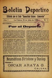 Boletín deportivo. Boletín deportivo.