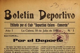 Boletín deportivo. Boletín deportivo.