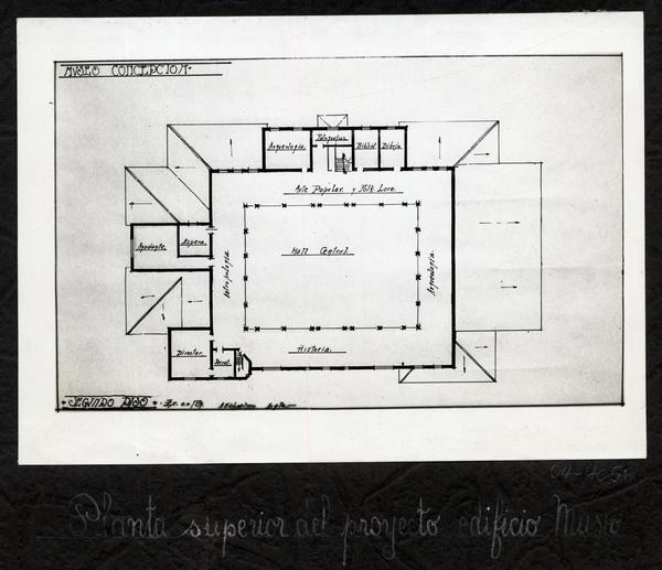 [Album Museo de Historia Natural de Concepción: Ante-Proyecto Museo], Segundo Piso; A[rnoldo] Michaelsen, Arqto.