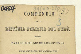 Portada de Compendio de la historia política del Perú