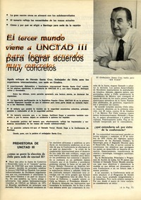 El tercer mundo viene a UNCTAD III para lograr acuerdos muy concretos  [artículo].