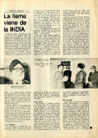 La llama viene de la INDIA Tercer mundo [artículo] : Abraham Santibáñez.