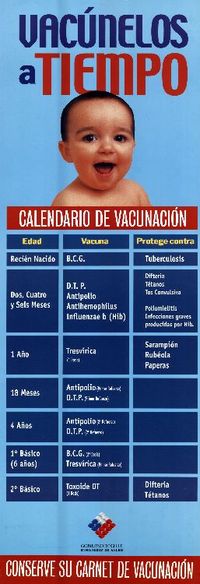 Vacúnelos a tiempo calendario de vacunación.