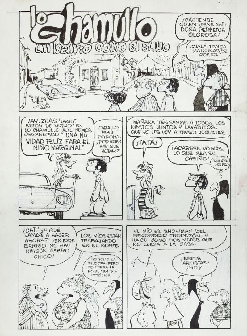Dibujos historieta La Chiva] [original de arte] Hernán Vidal ; seudónimo:  Hervi. - Biblioteca Nacional Digital de Chile