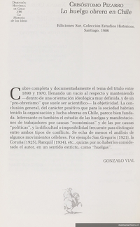 Crisstomo Pizarro "La huelga obrera en Chile"