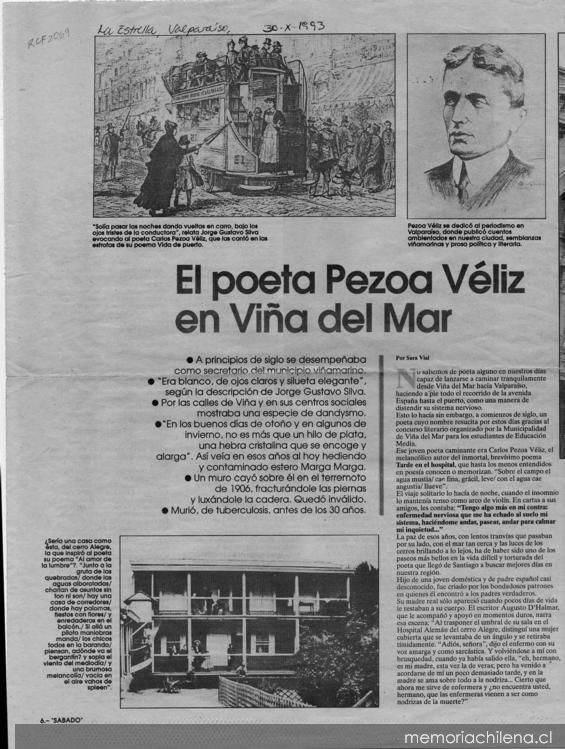 El poeta Pezoa Vliz en Via del Mar