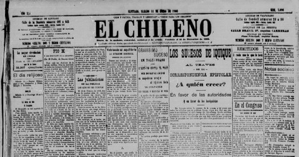 Los sucesos de Iquique al travs de la correspondencia epistolar. A quin creer? En favor de las autoridades y en favor de los huelguistas
