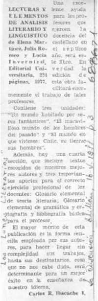 Lecturas y elementos de anlisis literario y lingstico
