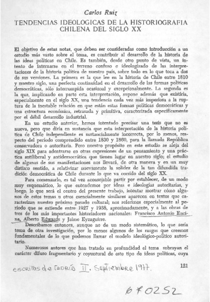 Tendencias ideolgicas de la historiografa chilena