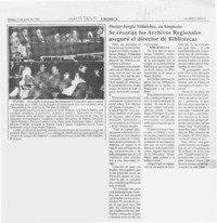 Se crearn los Archivos Regionales asegur el director de Bibliotecas  [artculo].