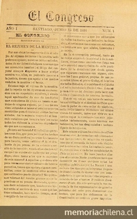 El Congreso: año 1, n° 1-6, 15 de junio a 6 de julio de 1891