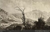 Vista de lo más elevado de la Cordillera de Los Andes en el camino de Santiago de Chile a Mendoza