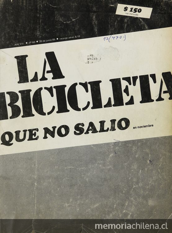 Portada de número censurado de La Bicicleta, 20 de jun. 1985 Portada de número censurado de La Bicicleta, 20 de jun. 1985