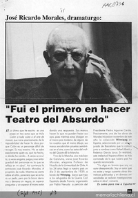 "Fui el primero en hacer teatro del absurdo"