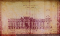 Archivos Nacionales: fachada principal, Santiago, 1918