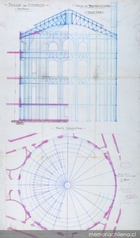 Bolsa de Comercio de Santiago. Sala de transacciones, 1914