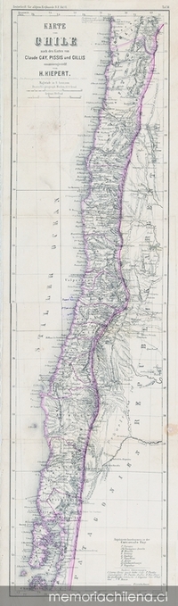 Karte von Chile, 1870