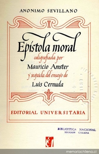 Portada de Epístola moral