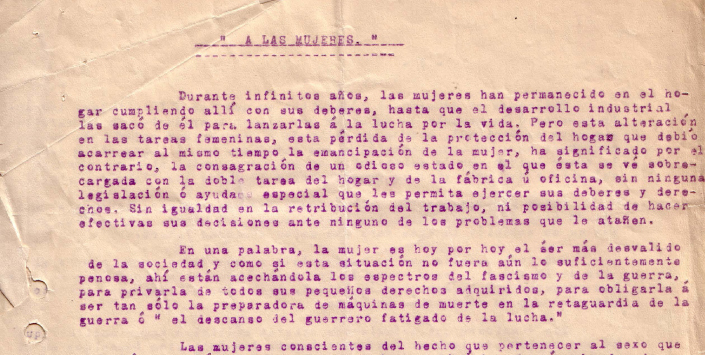 A las mujeres. Cartas del MEMCH
