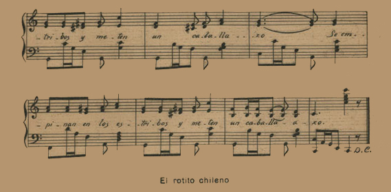 Partitura de Osmán Pérez Freire, "El rotito chileno" Partitura de Osmán Pérez Freire, "El rotito chileno"