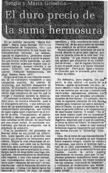 El duro precio de la suma hermosura.  [artículo]