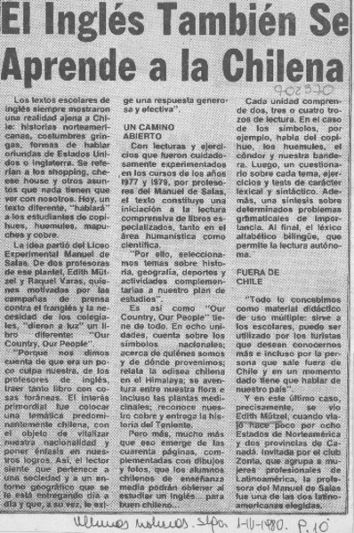 El Inglés tambien se aprende a la chilena.