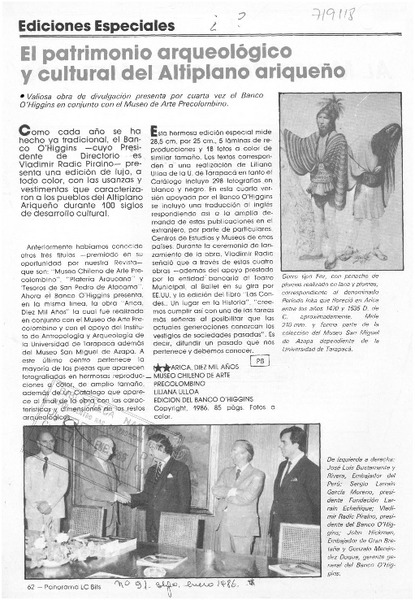 El patrimonio arqueológico y cultural del altiplano ariqueño