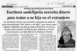 Escritora sanfelipeña necesita dinero para tratar a su hija en el extranjero