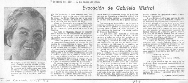 Evocación de Gabriela Mistral