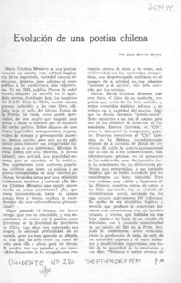 Evolución de una poetisa chilena