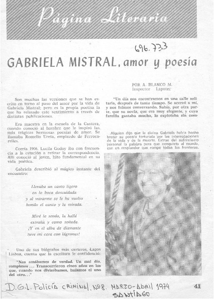 Gabriela Mistral, amor y poesía