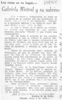 Gabriela Mistral y su sobrino