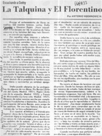 La talquina y el florentino  [artículo] Antonio Vodanovic H.