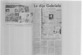 Lo dijo Gabriela