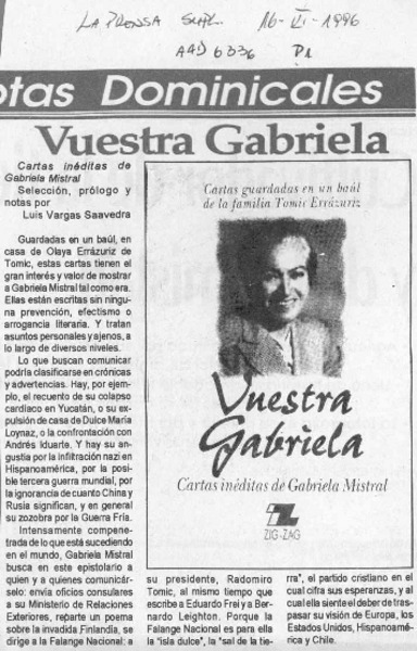 Vuestra Gabriela