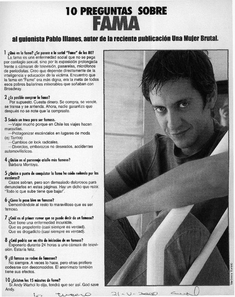 10 Preguntas sobre fama  [artículo]