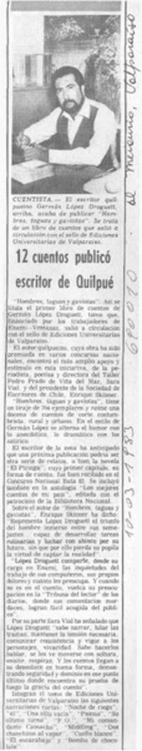 12 cuentos publicó escritor de Quilpué.