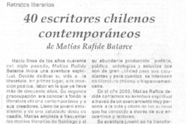 40 escritores chilenos contemporáneos