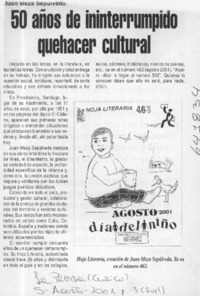 50 años de ininterrumpido quehacer cultural  [artículo]
