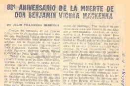 88° aniversario de la muerte de don Benjamín Vicuña Mackenna