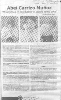 Abel Carrizo Muñoz "Mi objetivo es reivindicar el teatro como arte" (entrevistas)