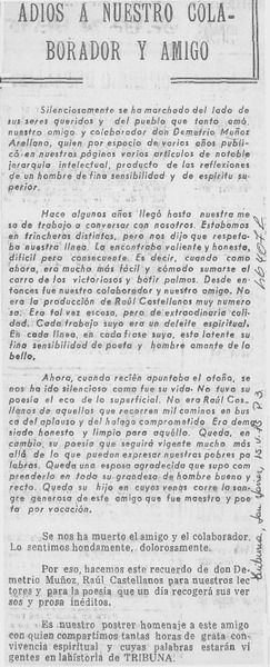 Adiós a nuestro colaborador y amigo.