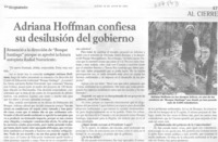Adriana Hoffman confiesa su desilusión del gobierno : [entrevista]