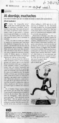 Al abordaje, muchachos  [artículo] Alfredo Sepúlveda C.